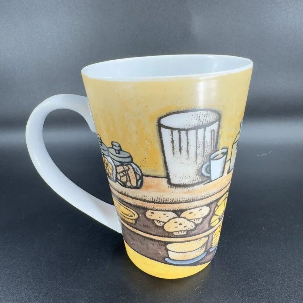 Sylvie Bourbonniere Coffee‎ Mug Mugs Joie de Vivre Cups Mugs Bakery Cafe Set 2